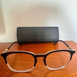 BURBERRY Black/Clear Eyeglass Frames With Protective Case